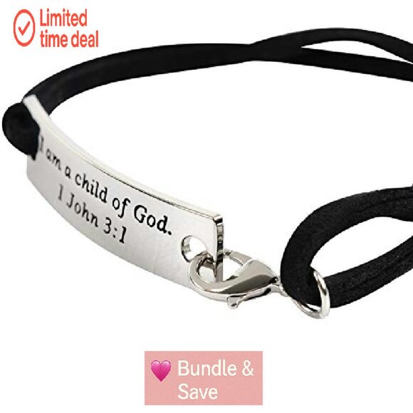 15 Pack Adjustable Silver Bracelets with Inspirational Bible Verses - Picture 4 of 6